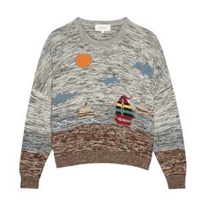 THE GREAT. The Boating Pullover. Sea Breeze Multi 0|XS